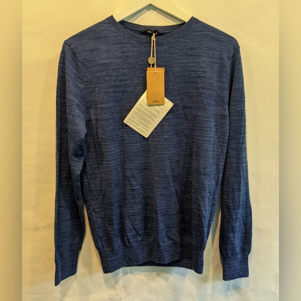 A.p.c. Heathered blue merino wool sweater S BNWT - Picture 1 of 8